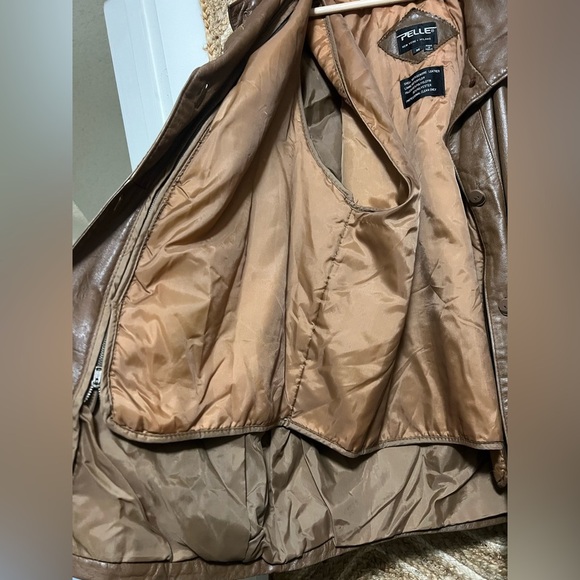 Pelle New York Milano Men's Vintage Genuine Brown Leather Jacket,Size M - Picture 7 of 13